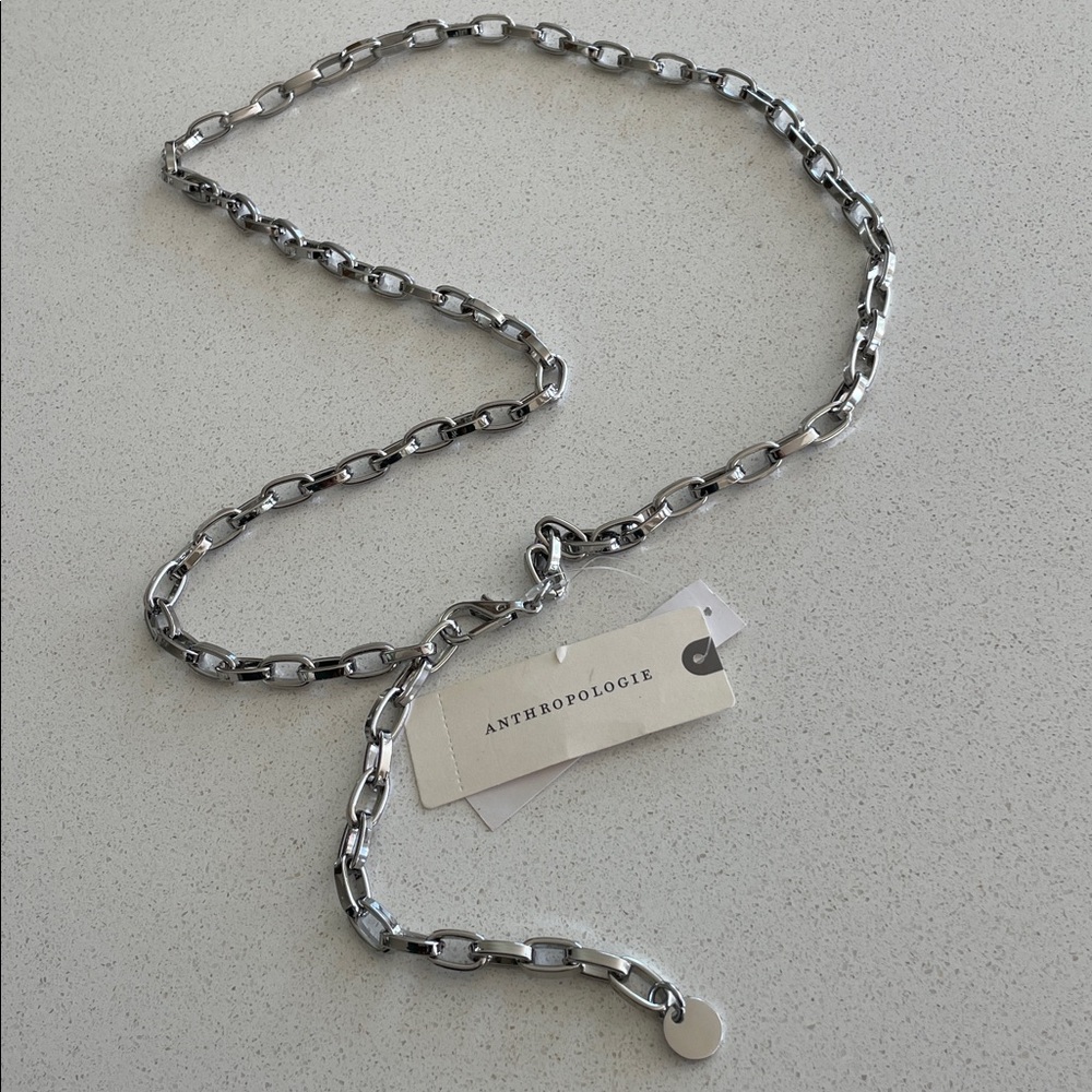 Anthropologie Silver-Tone Link Chain Belt